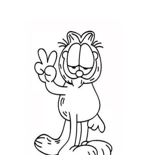 加菲猫简笔画图片大全 加菲猫简笔画图片大全带颜色