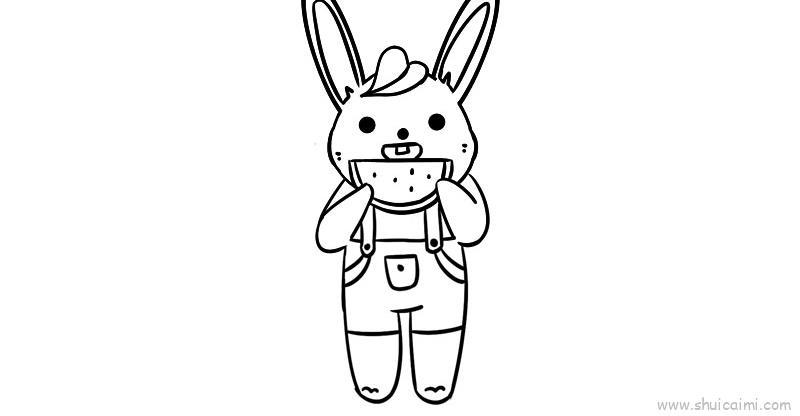 夏至吃西瓜儿童画怎么画 夏至吃西瓜简笔画好看