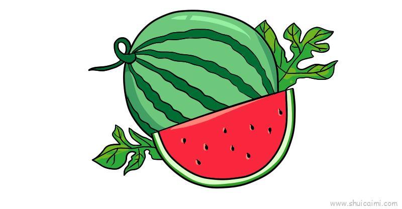 西瓜儿童画怎么画 西瓜简笔画步骤