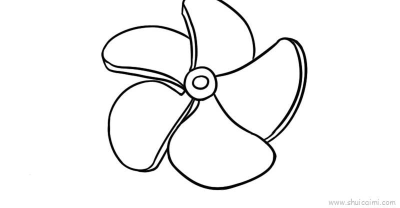 船螺旋桨儿童画怎么画 船螺旋桨简笔画步骤