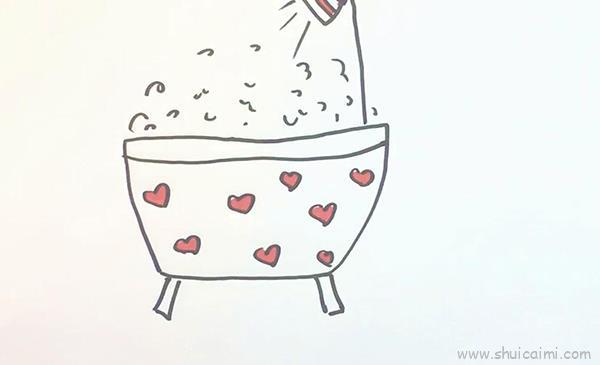 浴缸儿童画怎么画 浴缸简笔画好看