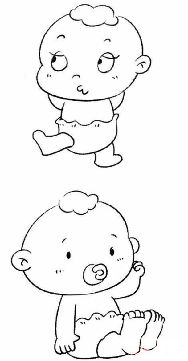 婴儿简笔画 婴儿简笔画女孩