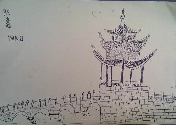 爱晚亭简笔画 爱晚亭简笔画小学作品