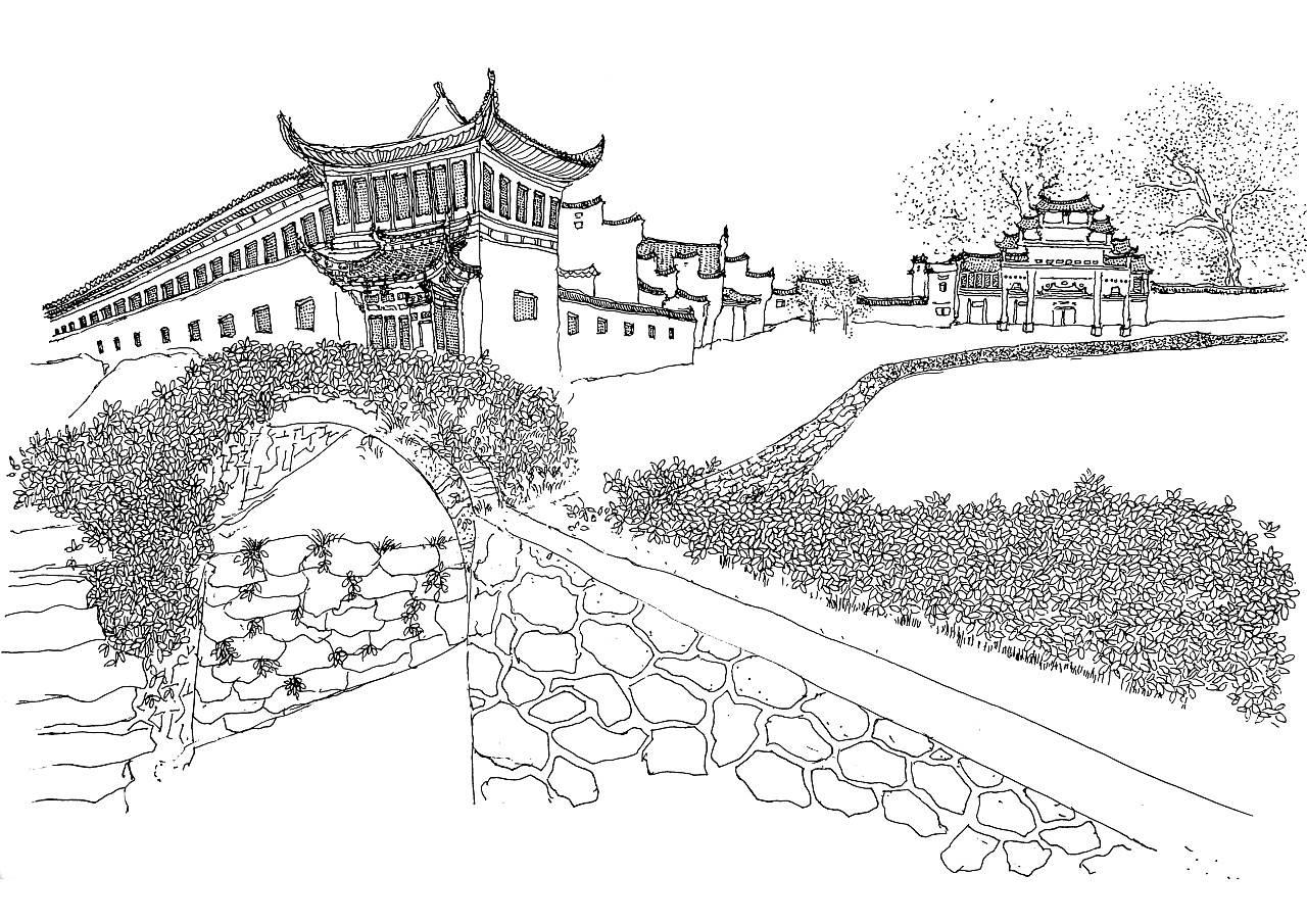 清岩古镇怎么画简笔画 清岩古镇图片欣赏