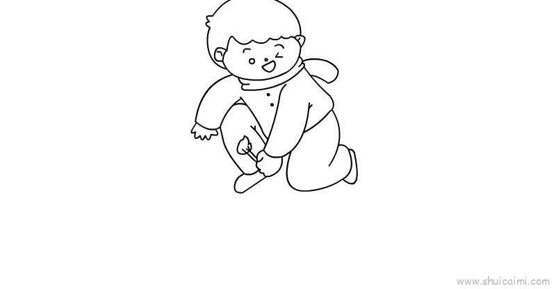 春节小孩放鞭炮儿童画怎么画 春节小孩放鞭炮简笔画简单
