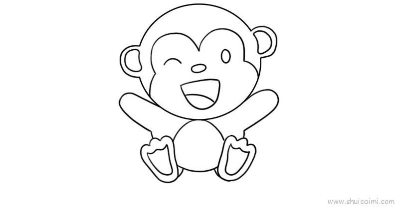 小猴子儿童画怎么画 小猴子简笔画顺序