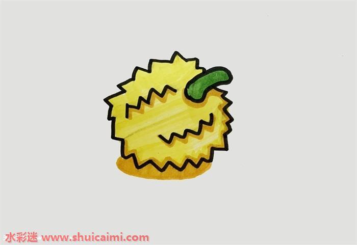 榴莲怎么画 榴莲简笔画简单好看彩色