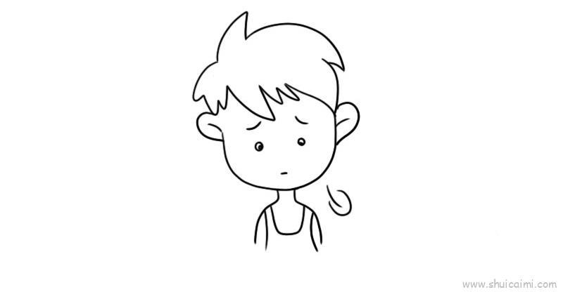 心累儿童画怎么画 表达心累简笔画好看
