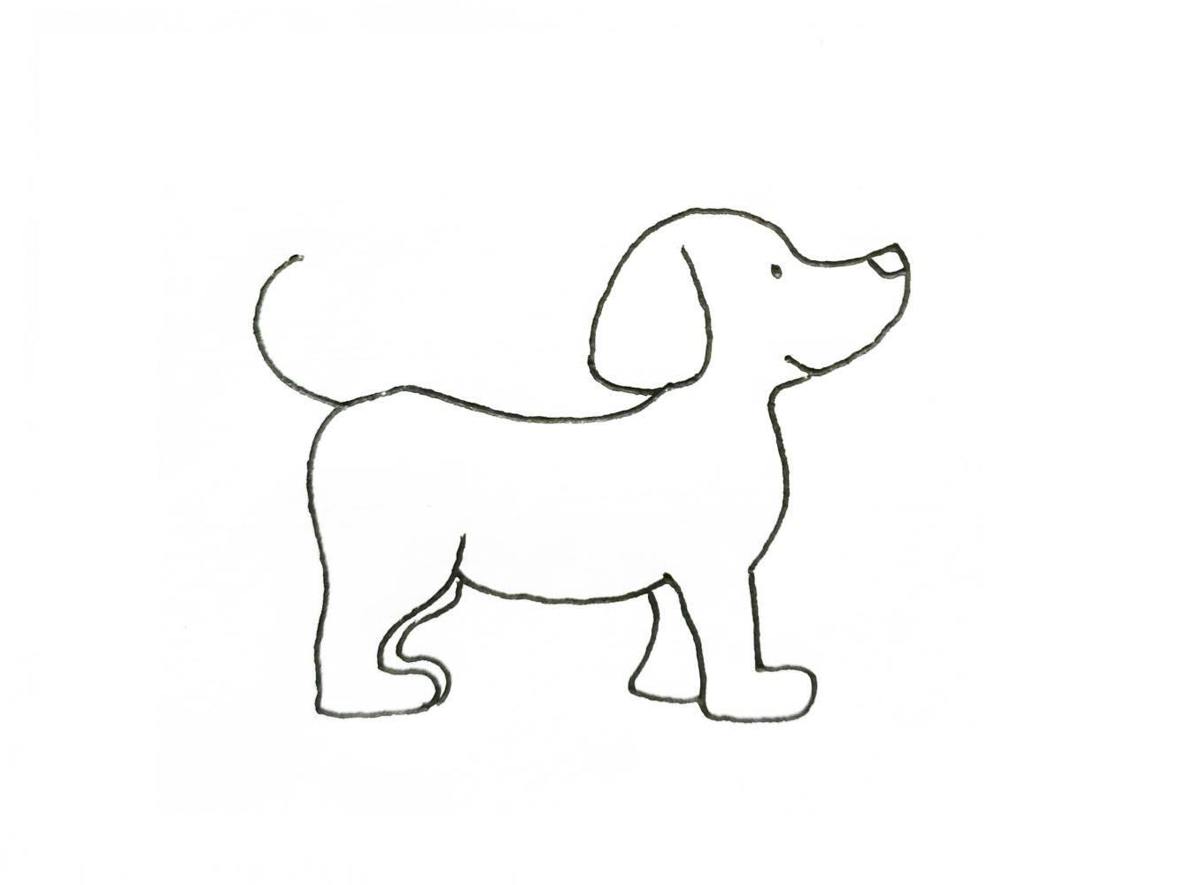 狗简笔画 狗简笔画简单可爱