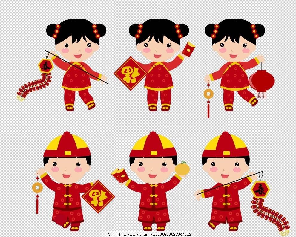 中国娃娃拜年简笔画图片 中国娃娃简笔画拜年