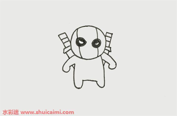 死侍简笔画:死侍怎么画一步一步教简笔画简单帅气