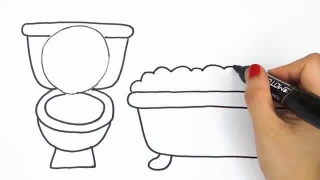 马桶简笔画 马桶简笔画儿童画简单