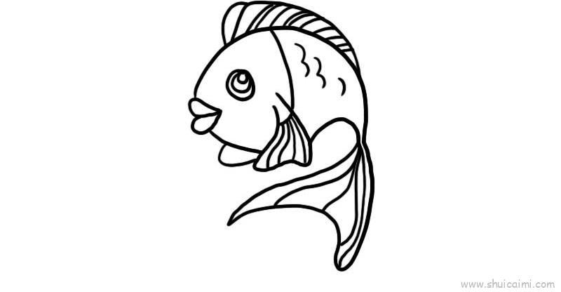 五彩鱼儿童画怎么画 五彩鱼简笔画好看