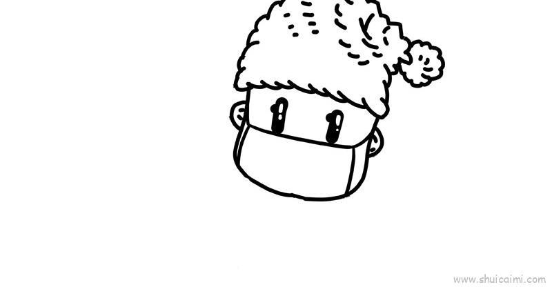 小孩戴口罩儿童画怎么画 小孩戴口罩简笔画图片