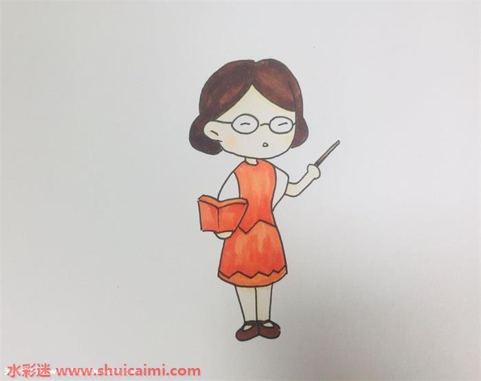 语文老师怎么画 语文老师简笔画简单又漂亮彩色