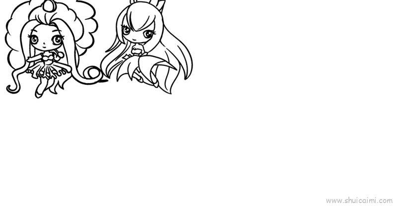 叶罗丽仙子卡通简笔画绘画步骤教学