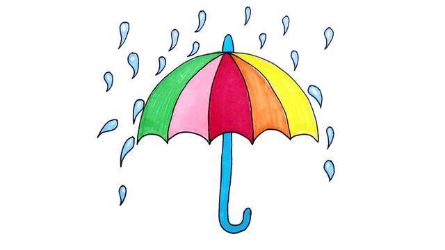 伞简笔画 伞简笔画彩色