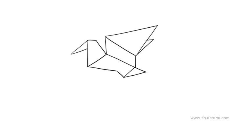 千纸鹤儿童画怎么画 千纸鹤简笔画顺序