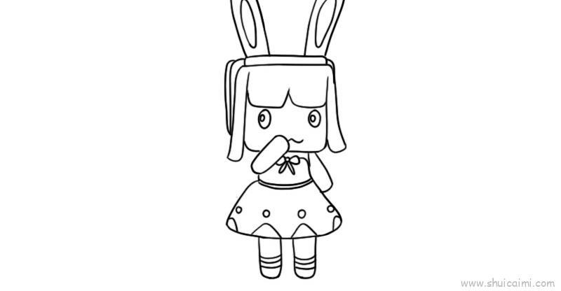 迷你世界兔美美儿童画怎么画 迷你世界兔美美简笔画图片大全