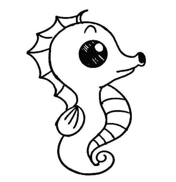 海马简笔画 海马简笔画图片带颜色