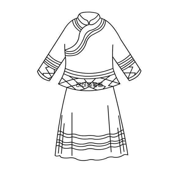 苗族简笔画 苗族简笔画人物彩色