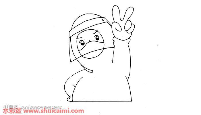 穿防护服怎么画 穿防护服简笔画漂亮卡通
