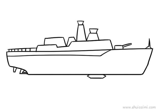 军舰儿童画怎么画 军舰简笔画简单又好看