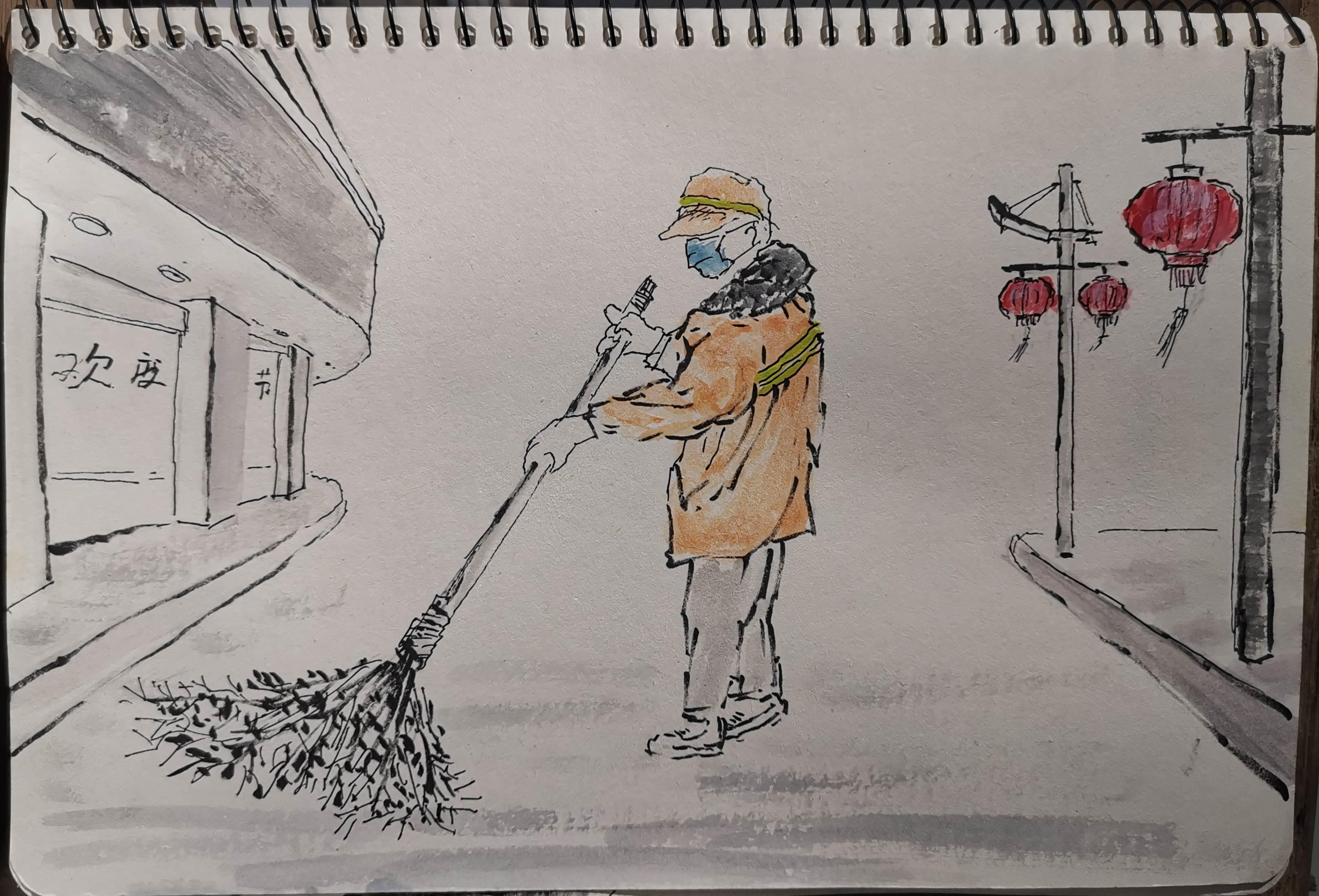 环卫工人简笔画 环卫工人简笔画简单又漂亮