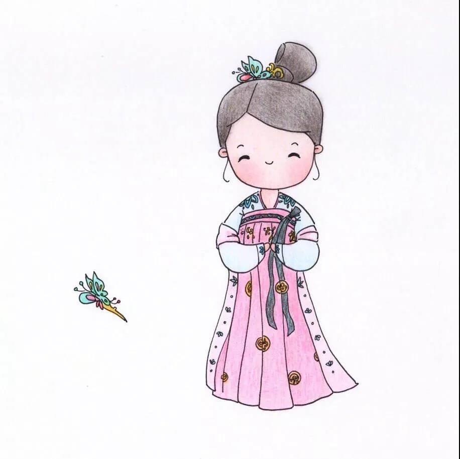 汉服简笔画 汉服简笔画男