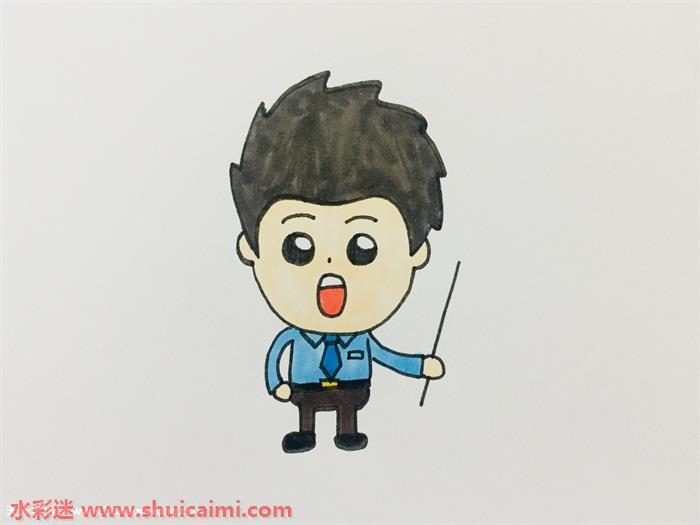 数学老师怎么画 数学老师简笔画简单彩色