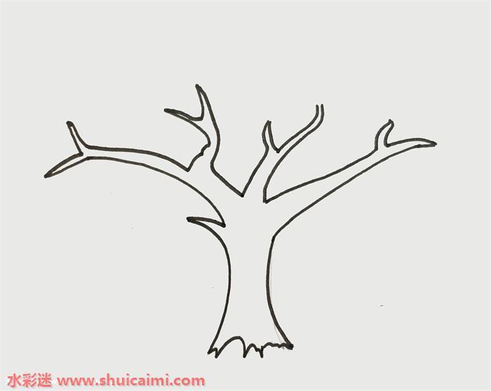 树冠怎么画 树冠简笔画步骤图
