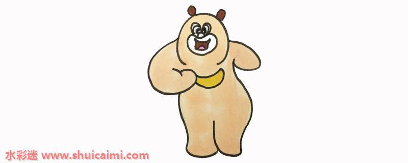 可爱简单卡通熊二简笔画怎么画(一步一步)