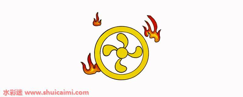 哪吒风火轮怎么画教程 彩色哪吒风火轮简笔画步骤