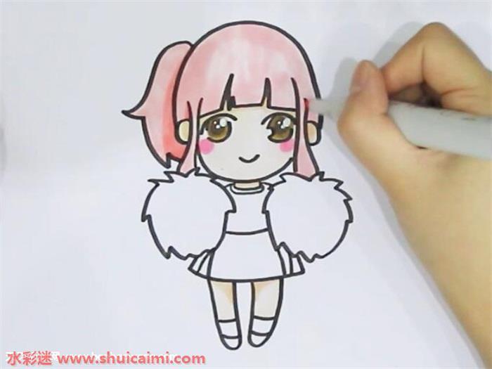 拉拉队女孩怎么画 拉拉队女孩简笔画图片大全带颜色