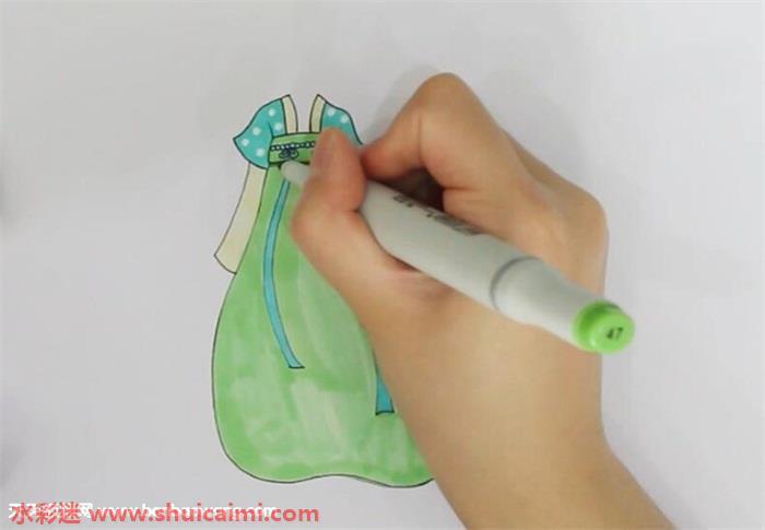 古代襦裙怎么画 古代襦裙简笔画图片带颜色