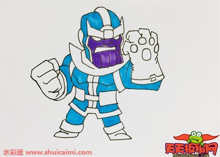 复仇联盟4灭霸怎么画 复仇联盟4灭霸简笔画图片大全带颜色
