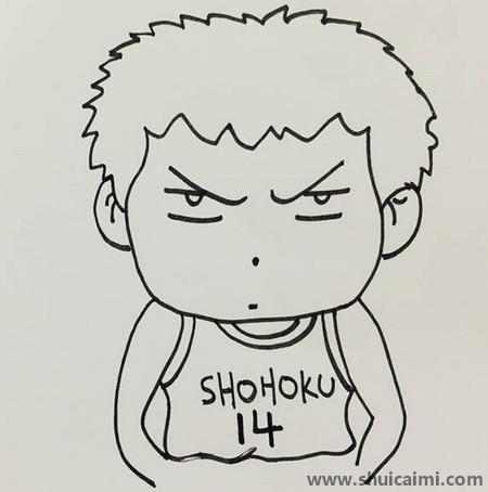 三井寿卡通简笔画步骤教学