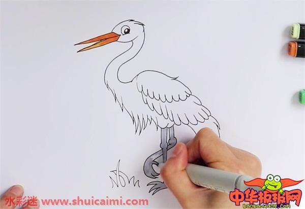白鹭怎么画 白鹭简笔画图片大全带颜色
