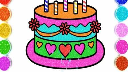 简笔画生日蛋糕 3-6岁儿童简笔画生日蛋糕