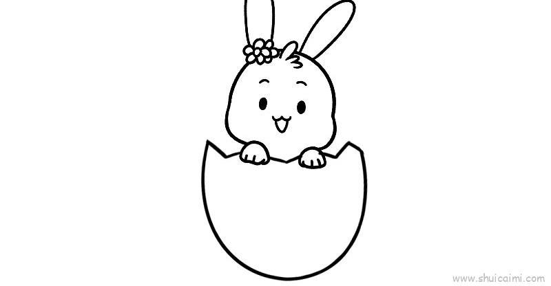 复活节超萌彩蛋兔子儿童画怎么画 复活节超萌彩蛋兔子简笔画步骤
