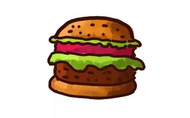汉堡简笔画 汉堡简笔画简单又好看
