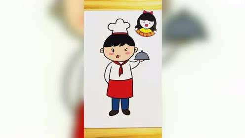 厨师简笔画 厨师简笔画彩色