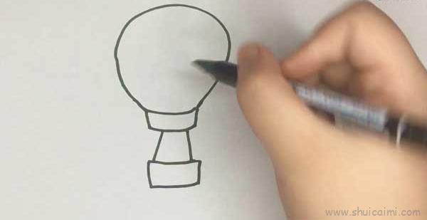 热气球儿童画怎么画 热气球简笔画顺序