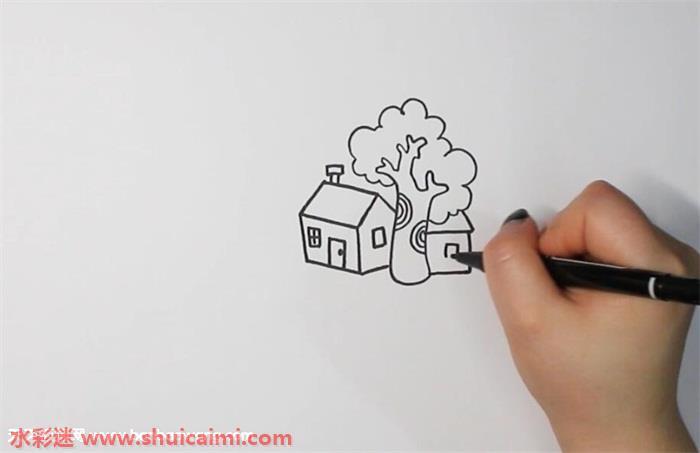 世外桃源怎么画 世外桃源简笔画图片大全带颜色