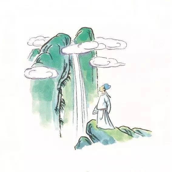 望庐山瀑布简笔画 望庐山瀑布简笔画图片