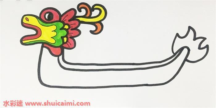 龙舟怎么画 龙舟简笔画图片大全带颜色