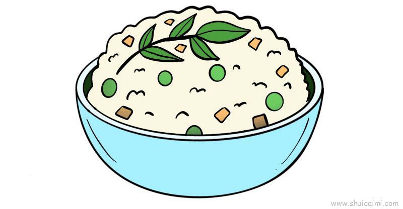 米饭儿童画怎么画 米饭简笔画画法