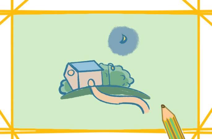 静夜思配图简笔画 静夜思配图简笔画画法