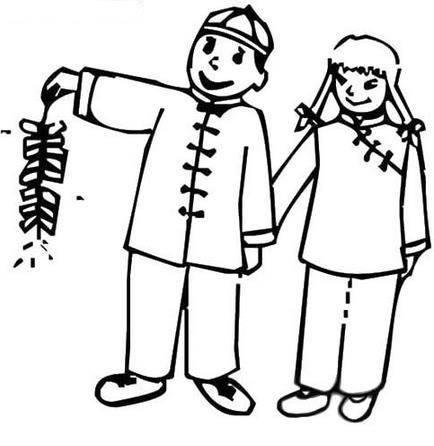 过年放鞭炮的图片简笔画 过年放鞭炮的图片简笔画大全