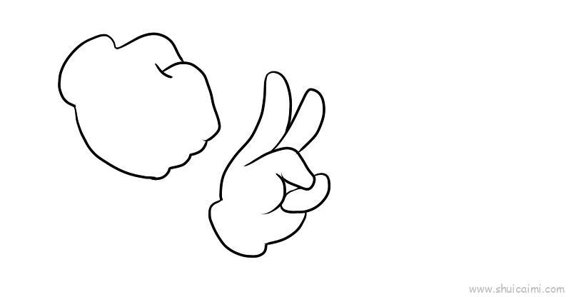 剪刀石头布儿童画怎么画 剪刀石头布简笔画好看